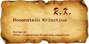 Rosenstein Krisztina névjegykártya